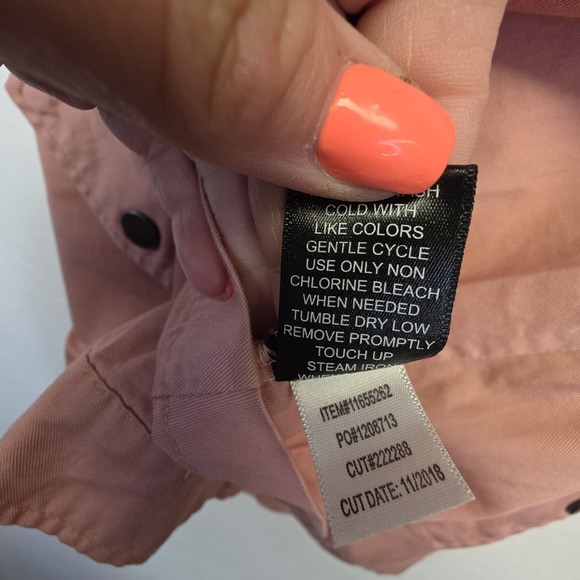 Torrid Jacket Womens 0 or L Pink Coastal Utility Hooded Casual Layering Sporty - Picture 12 of 16